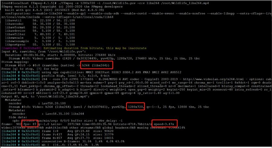 FFmpeg+NVIDIA GPU（Tesla P4）H264软/硬编码对比实验