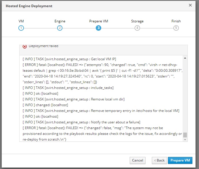 在vmware里部署ovirt遇到的问题及解决办法